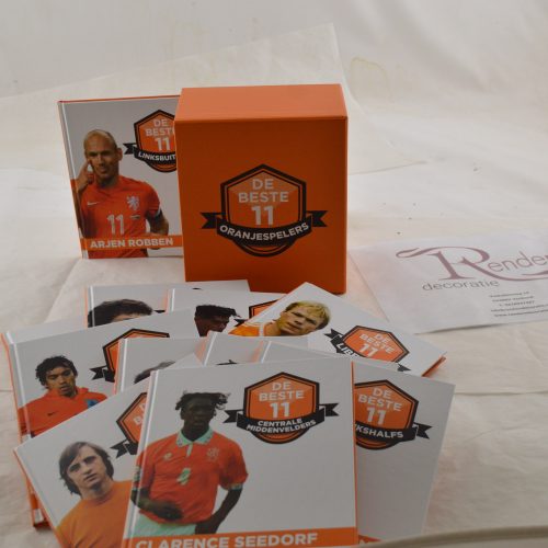 Luxe opberg cassette voetbalboekenserie De Beste 11 van Oranje